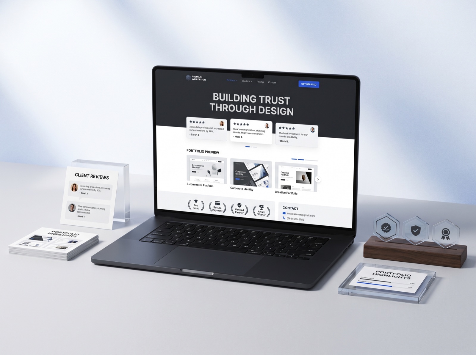 Interface van een zakelijke website ontworpen door Brandinarry